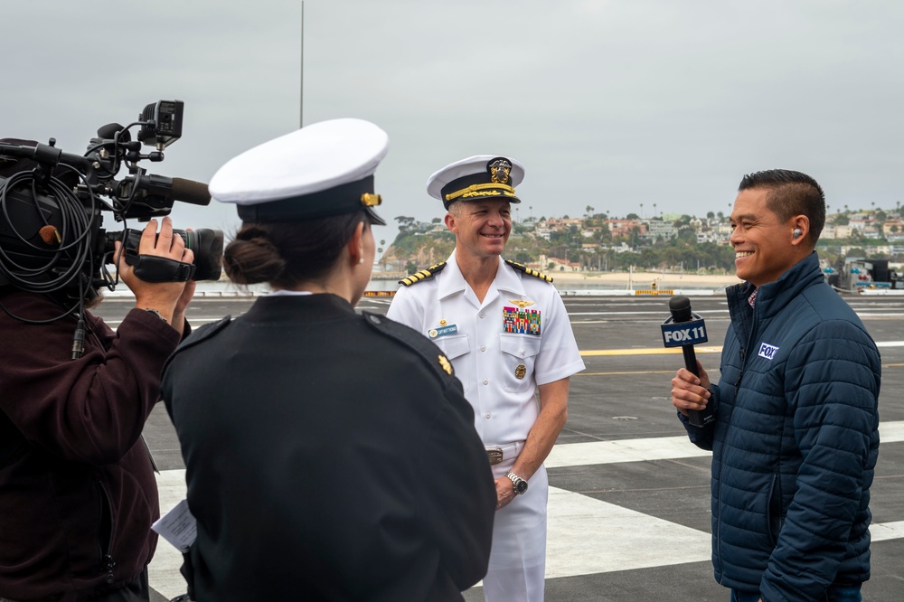 USS Carl Vinson (CVN 70) Sailors Speak To Local Media During Los Angeles Fleet Week 2024