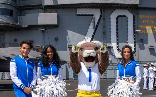 LA Rams Visit USS Carl Vinson (CVN 70) During Los Angeles Fleet Week 2024