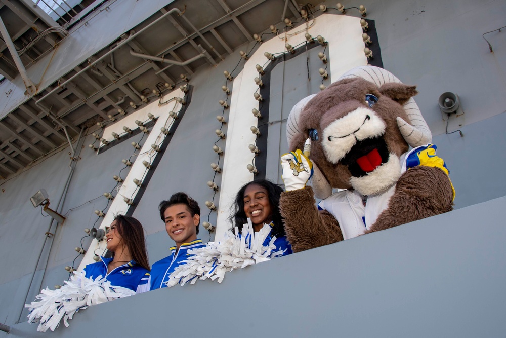 LA Rams Visit USS Carl Vinson (CVN 70) During Los Angeles Fleet Week 2024