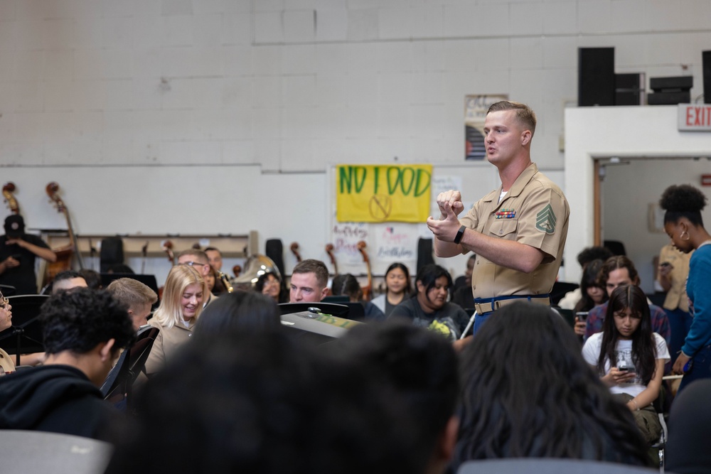 LA Fleet Week 2024: 1st Mar Div Band performs at RS Orange Schools