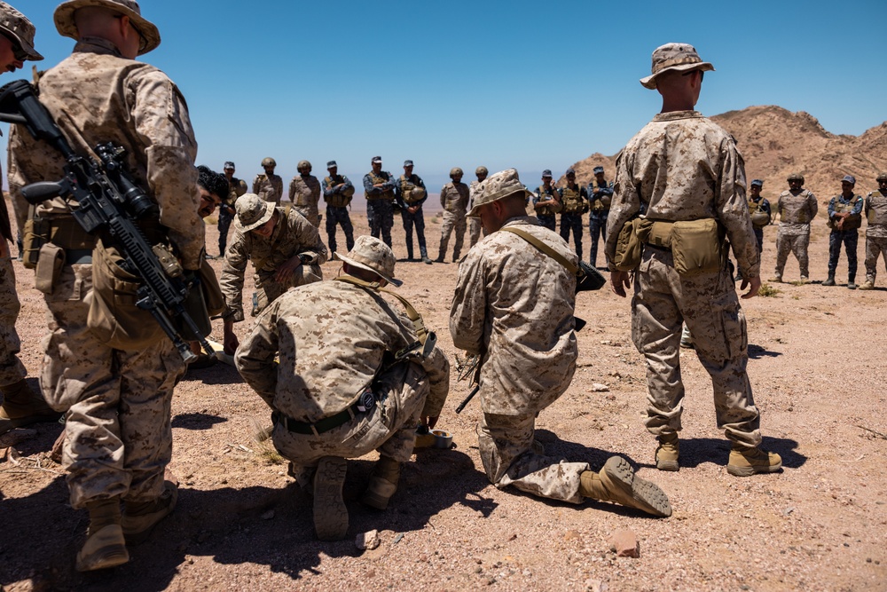 U.S. Marines with 4th CEB Demonstrate Assault Breaching to the Jordanian and Saudi Arabian Armed Forces During Eager Lion 2024
