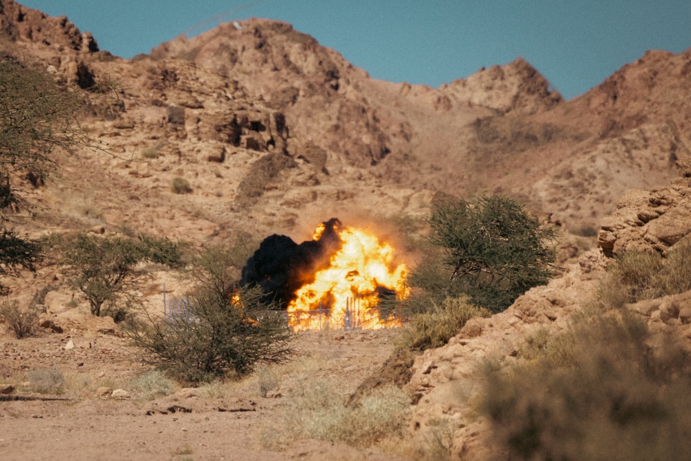 U.S. Marines with 4th CEB Demonstrate Assault Breaching to the Jordanian and Saudi Arabian Armed Forces During Eager Lion 2024