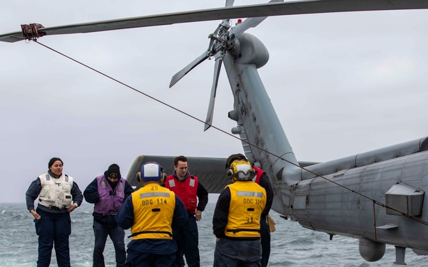 USS Ralph Johnson Conducts Flight Quarters