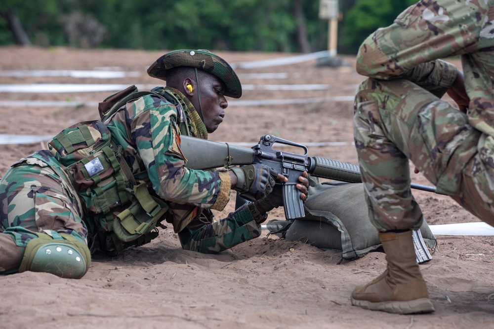 Maryland Army National Guard Soldiers teach basic rifle marksmanship to Ghana Armed Forces