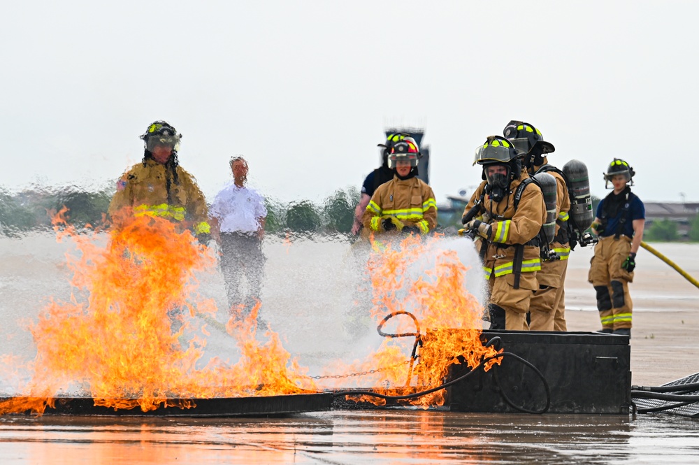 155th Air Refueling Wing fire department live fire training