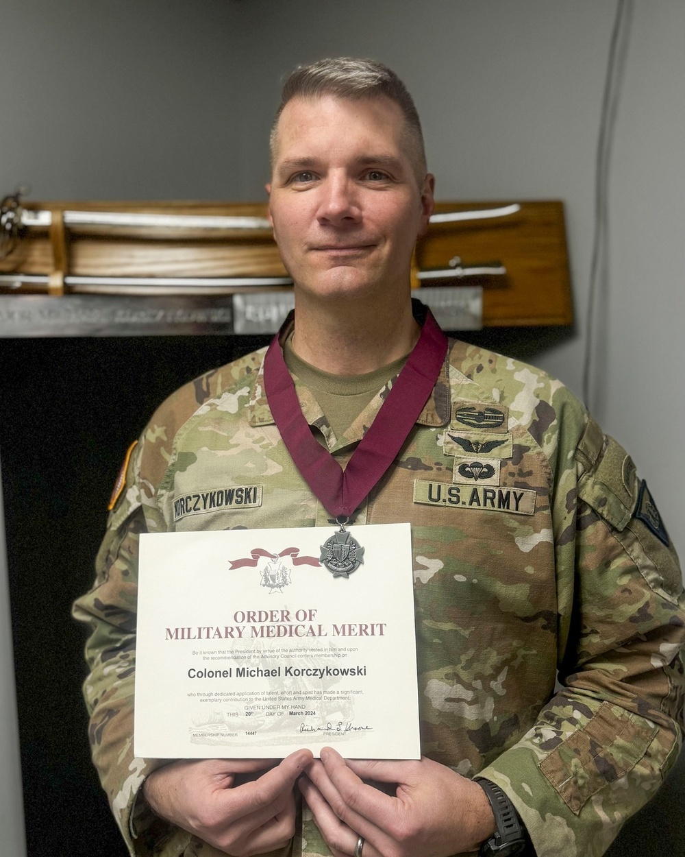 Commander of Vermont Medical Detachment Receives Prestigious Order of Military Medical Merit