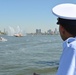 US Coast Guard Cutter Calhoun transits through New York Harbor during Parade of Ships during Fleet Week 2024