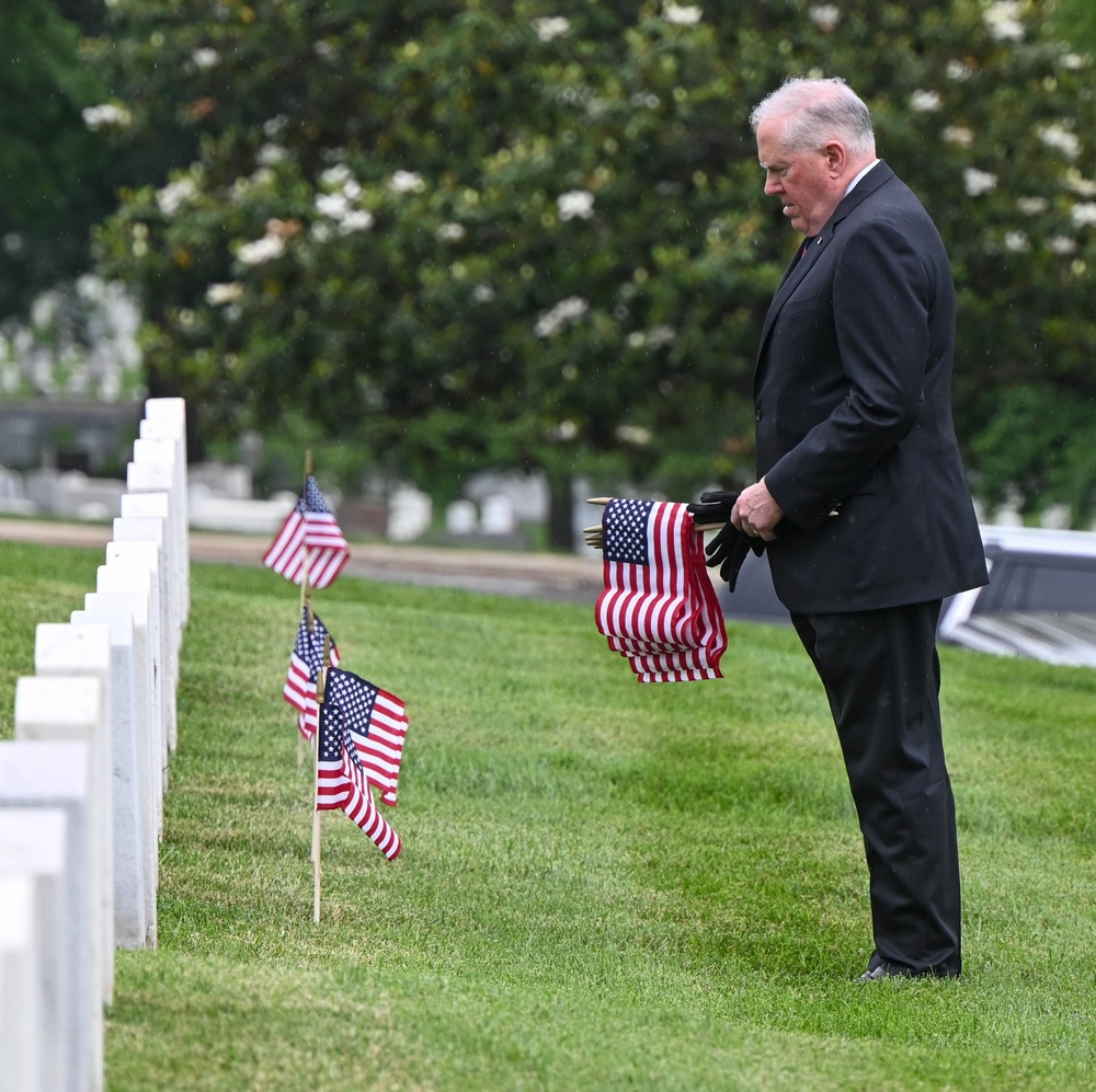 SECAF places flags at Arlington