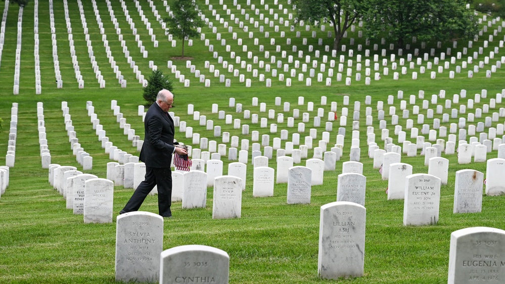 SECAF places flags at Arlington