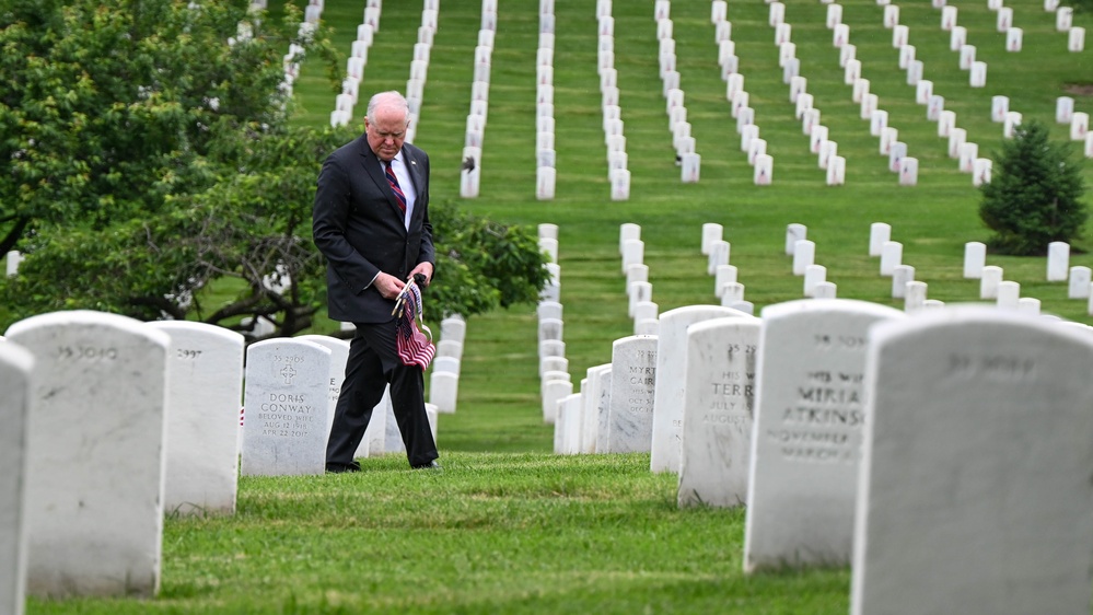 SECAF places flags at Arlington