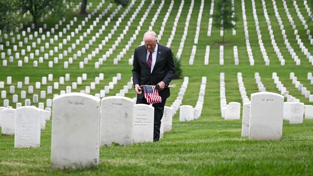 SECAF places flags at Arlington