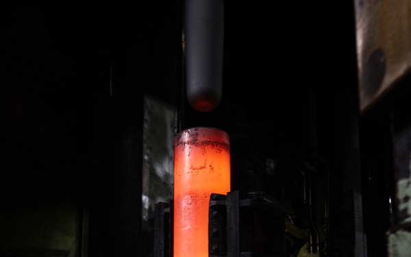 155mm round being heated at Scranton AAP