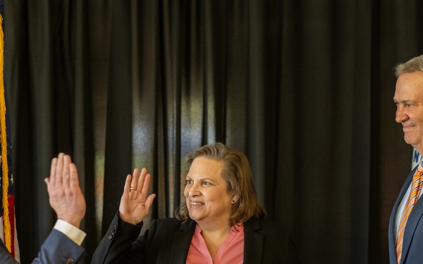 Secretary of Homeland Security Alejandro N. Mayorkas swears in Coast Guard Academy Board of Visitors members