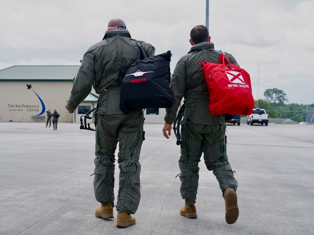 Red Tails participate in their first exercise with the F-35s.