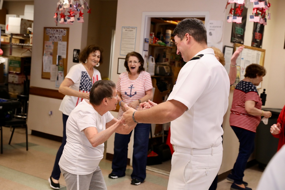 Seniors from Arrochar Friendship Club meet with service members