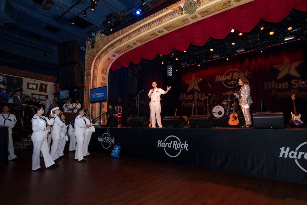 Sailors and Marines Visit Hard Rock Cafe in Time Square