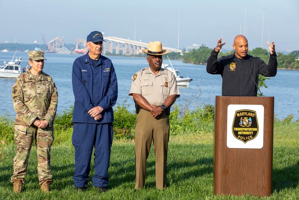 Unified Command and Maryland Governor Wes Moore host press conference following the M/V DALI refloat and transit