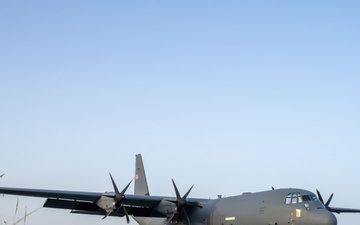 C-130J Super Hercules transports supplies in the USCENTCOM area of responsibility