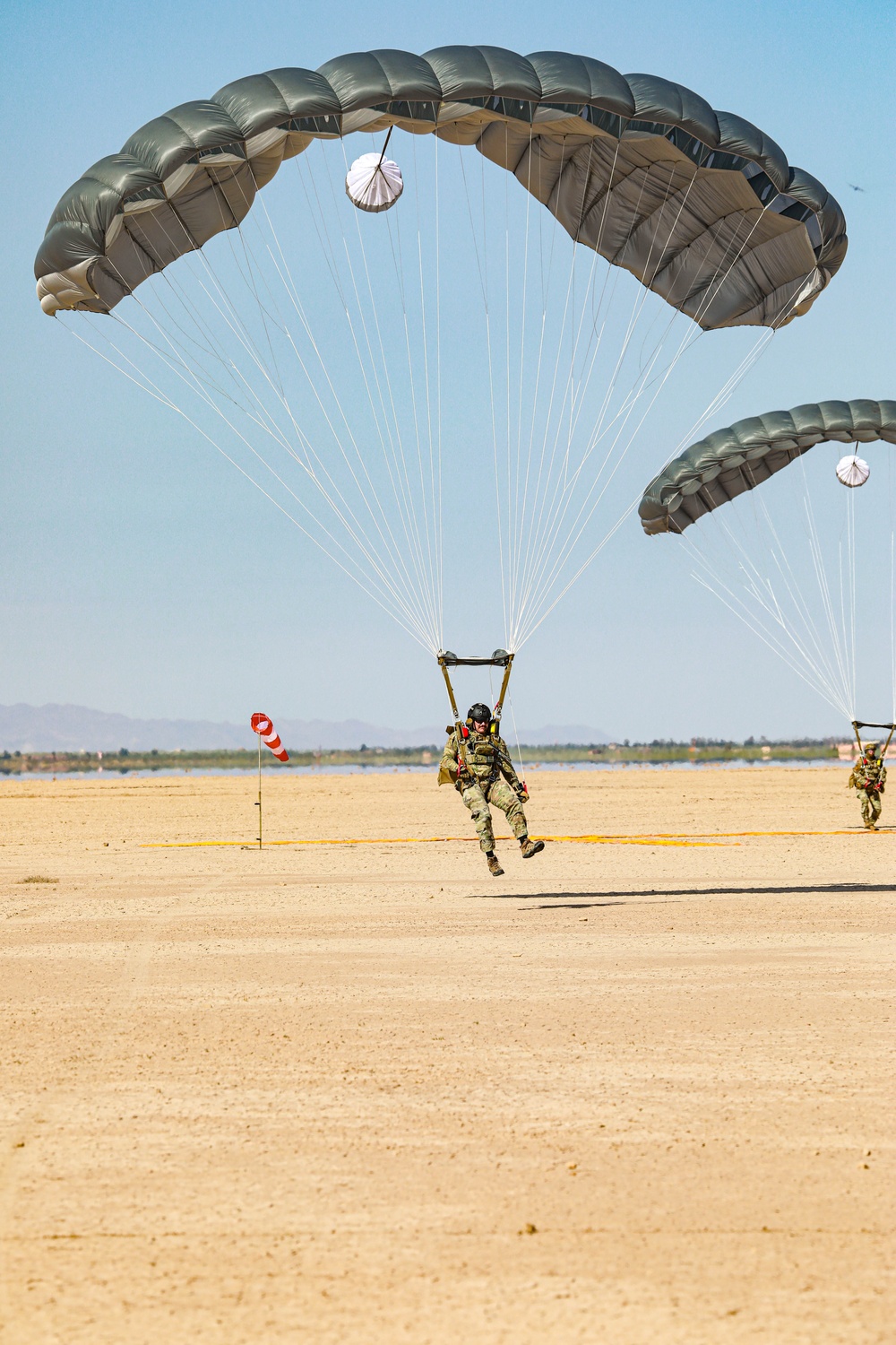 Paratroopers and the Moroccan Royal Armed Forces conduct airborne training during African Lion 2024