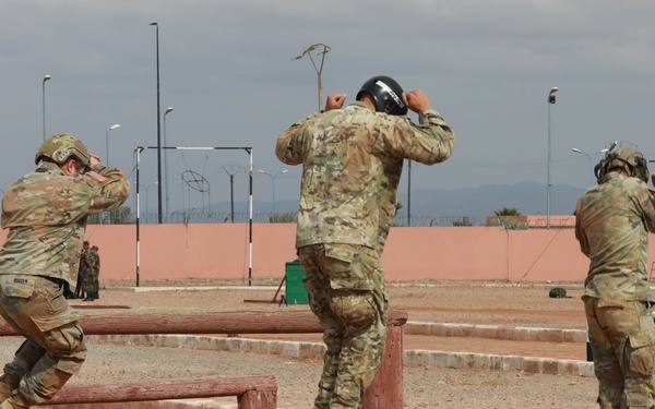 Paratroopers and the Moroccan Royal Armed Forces conduct airborne training during African Lion 2024