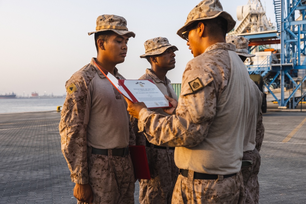2nd Distribution Support Battalion Conduct an Award Ceremony During Native Fury 24