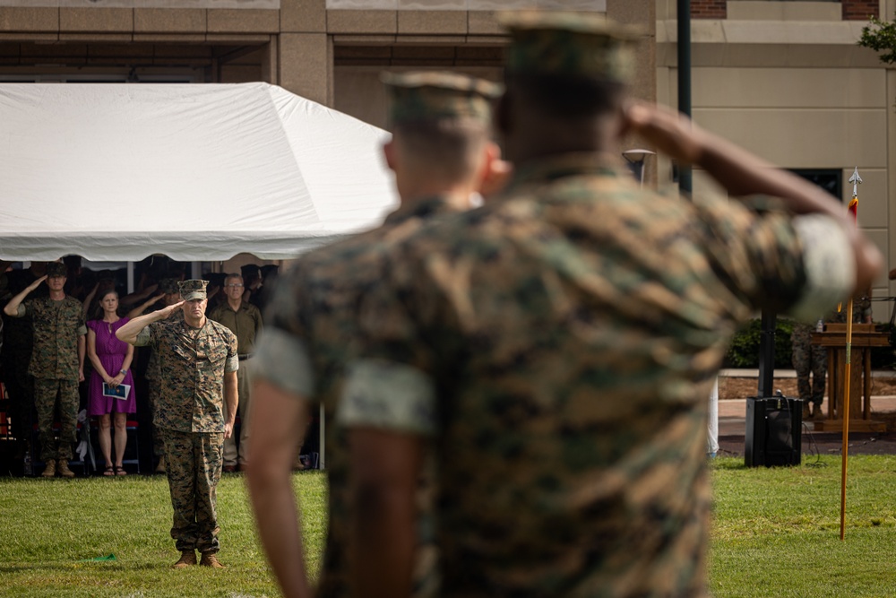 Passing the Guidon | Maj. Gen. Douglas K. Clark relinquished his role as commanding general of 4th MARDIV to Brig. Gen. John K. Jarrard