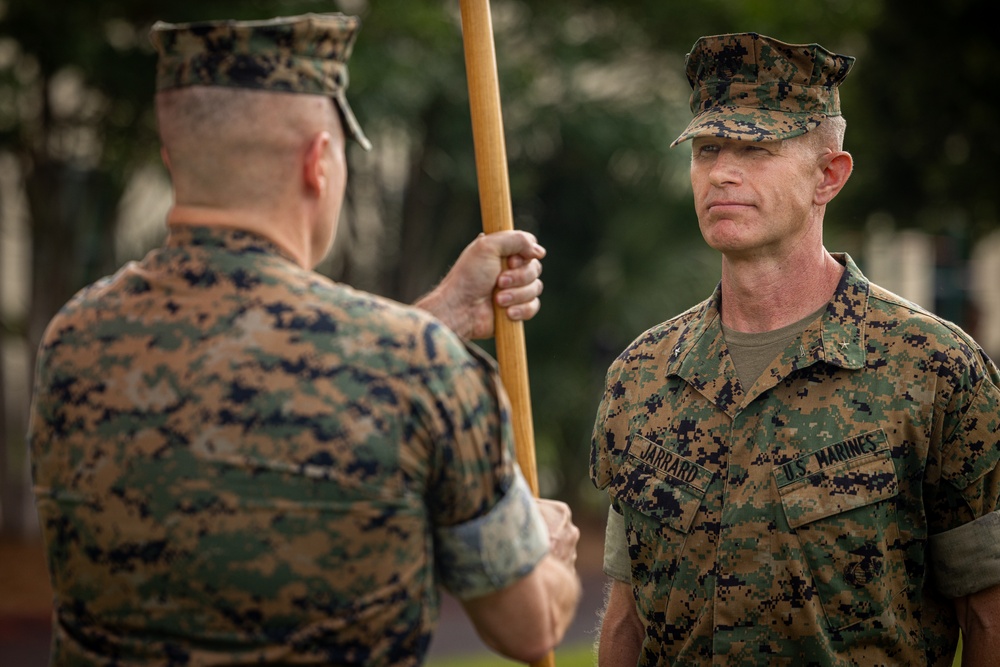 Passing the Guidon | Maj. Gen. Douglas K. Clark relinquished his role as commanding general of 4th MARDIV to Brig. Gen. John K. Jarrard