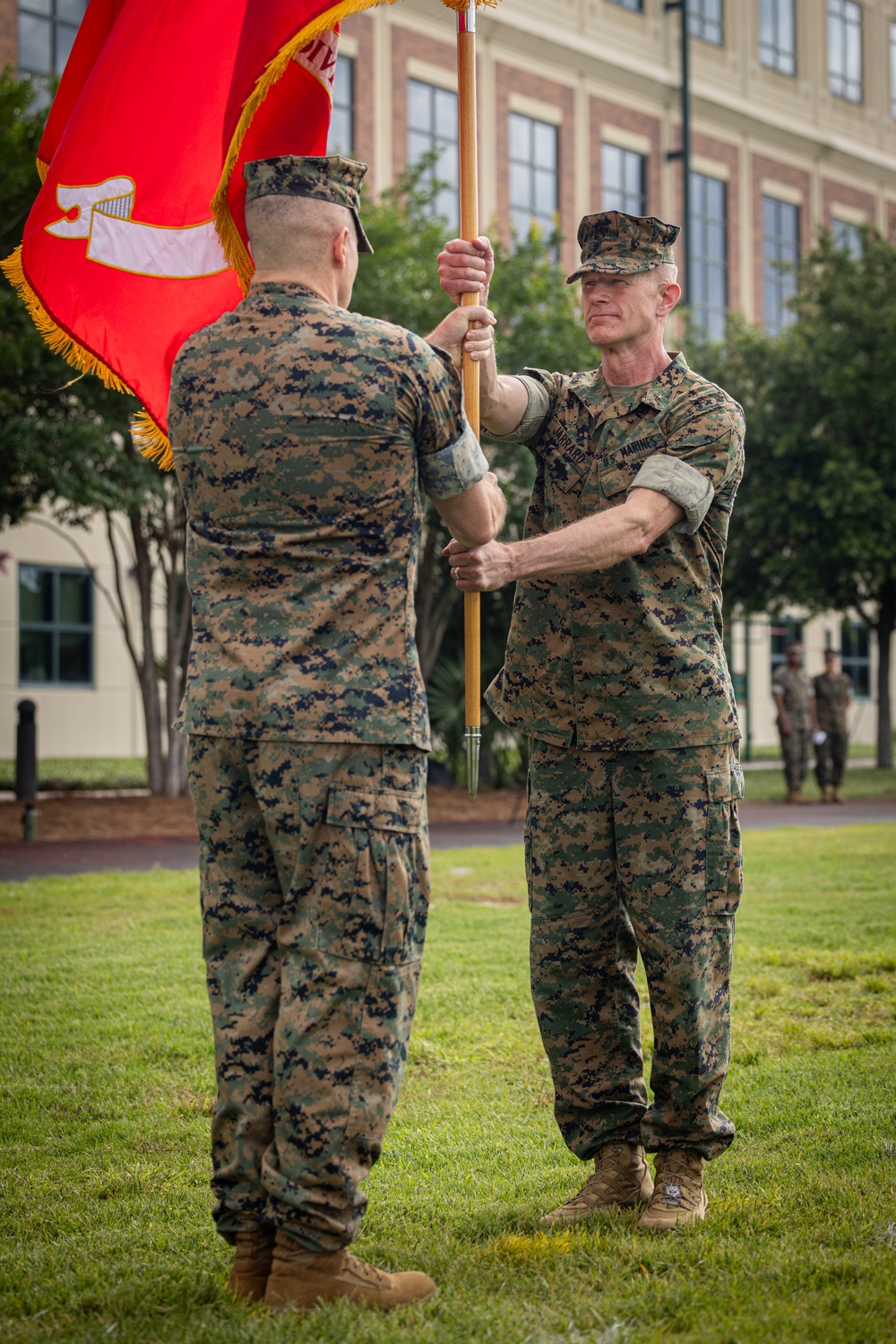 Passing the Guidon | Maj. Gen. Douglas K. Clark relinquished his role as commanding general of 4th MARDIV to Brig. Gen. John K. Jarrard