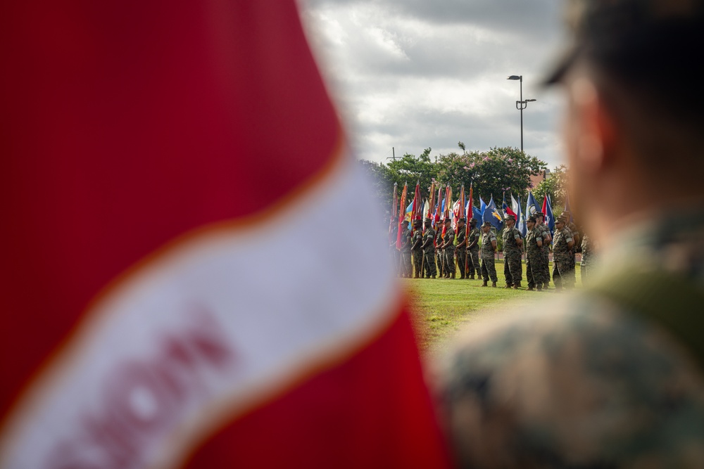 Passing the Guidon | Maj. Gen. Douglas K. Clark relinquished his role as commanding general of 4th MARDIV to Brig. Gen. John K. Jarrard