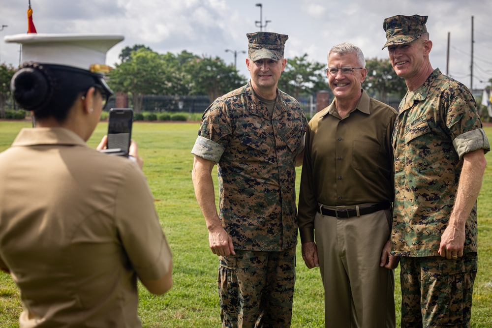 Passing the Guidon | Maj. Gen. Douglas K. Clark relinquished his role as commanding general of 4th MARDIV to Brig. Gen. John K. Jarrard