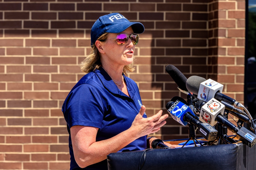FEMA Administrator and the Iowa Governor Hold A News Conference in GreenField