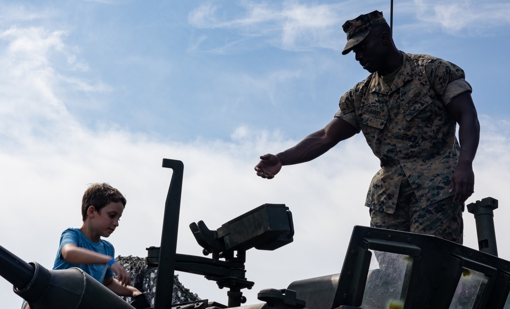 U.S. Marines interact with NASCAR fans at Coca-Cola 600 2024