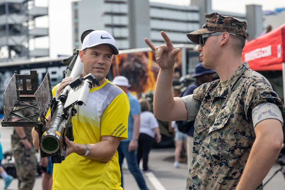 U.S. Marines interact with NASCAR fans at Coca-Cola 600 2024