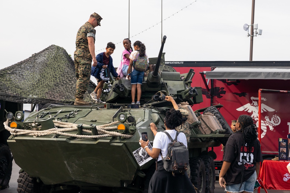 U.S. Marines interact with NASCAR fans at Coca-Cola 600 2024