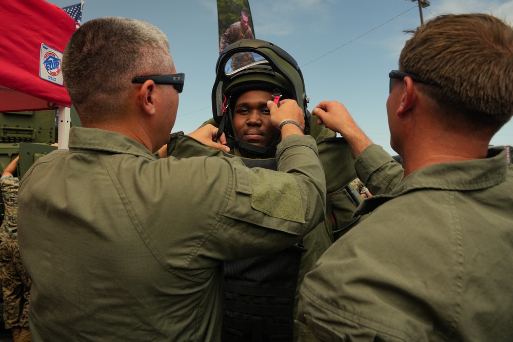 U.S. Marines interact with NASCAR fans at Coca-cola 600 2024