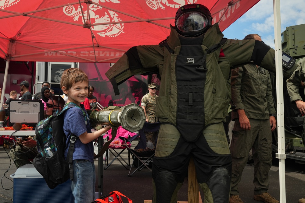 U.S. Marines interact with NASCAR fans at Coca-cola 600 2024