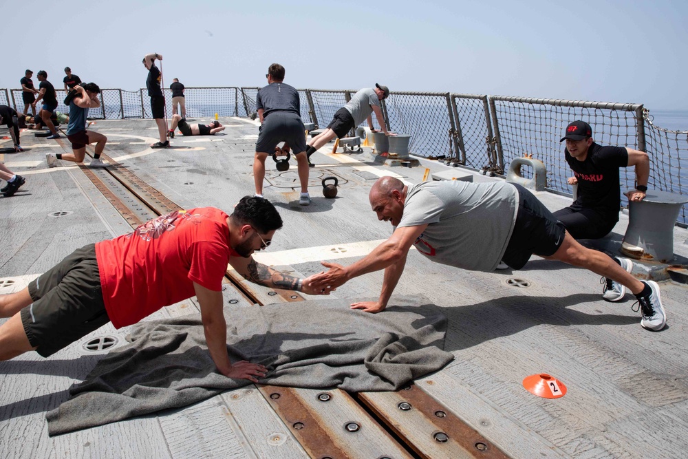 USS Paul Ignatius (DDG 117) Conducts 117 Fit Club Group Exercise