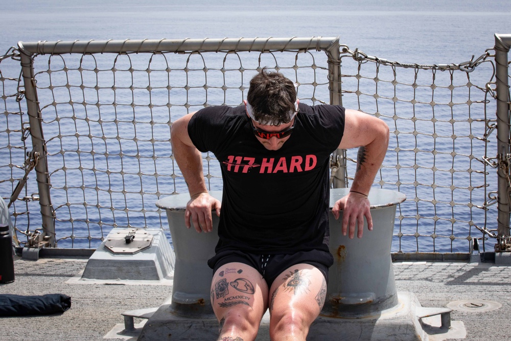 USS Paul Ignatius (DDG 117) Conducts 117 Fit Club Group Exercise