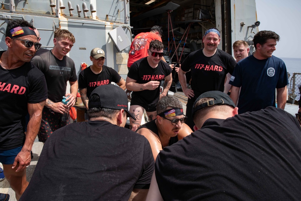 USS Paul Ignatius (DDG 117) Conducts 117 Fit Club Group Exercise