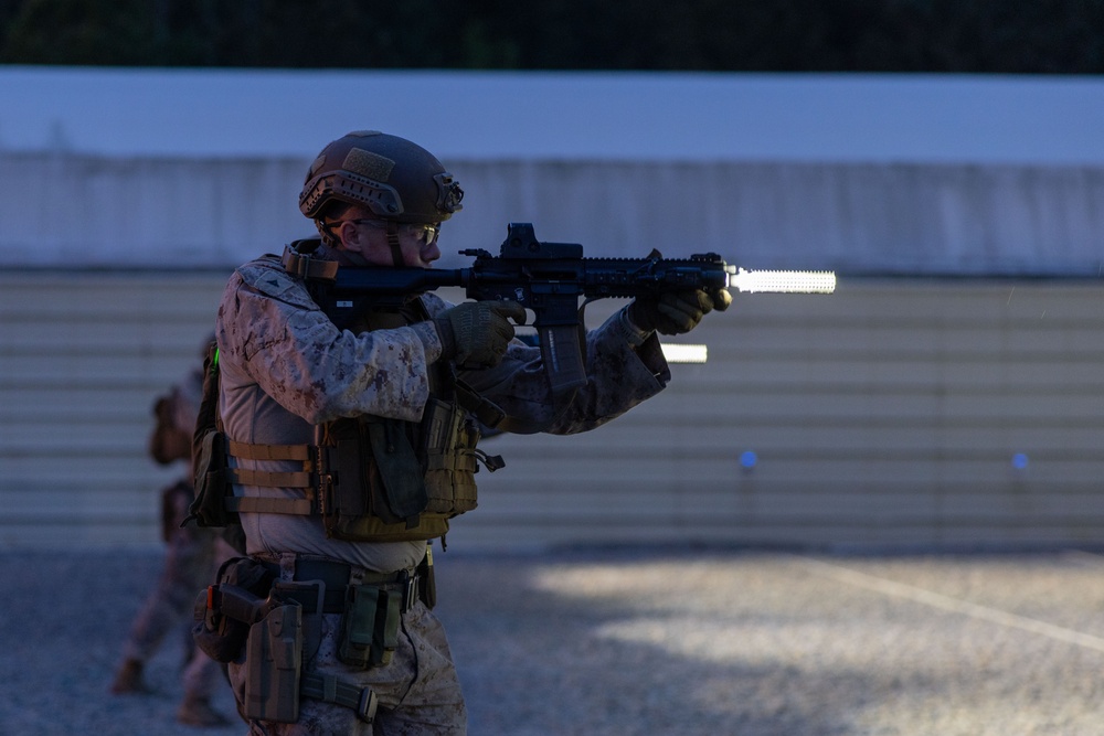 French Service Member attends the Marine Corps Security Forces Regiment Close Quarters Battle Course