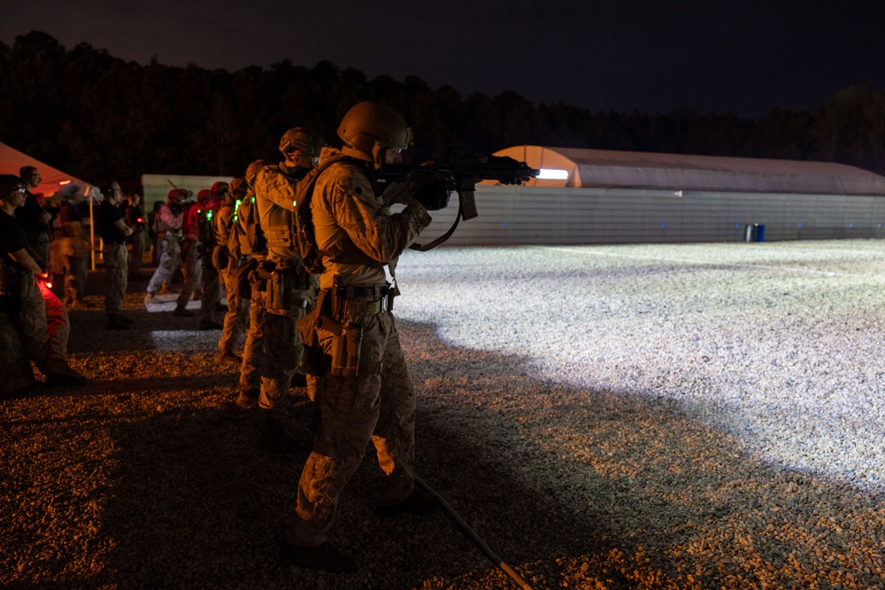 French Service Member attends the Marine Corps Security Forces Regiment Close Quarters Battle Course