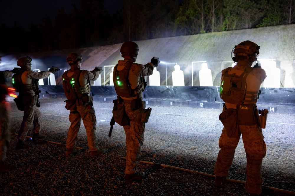 French Service Member attends the Marine Corps Security Forces Regiment Close Quarters Battle Course