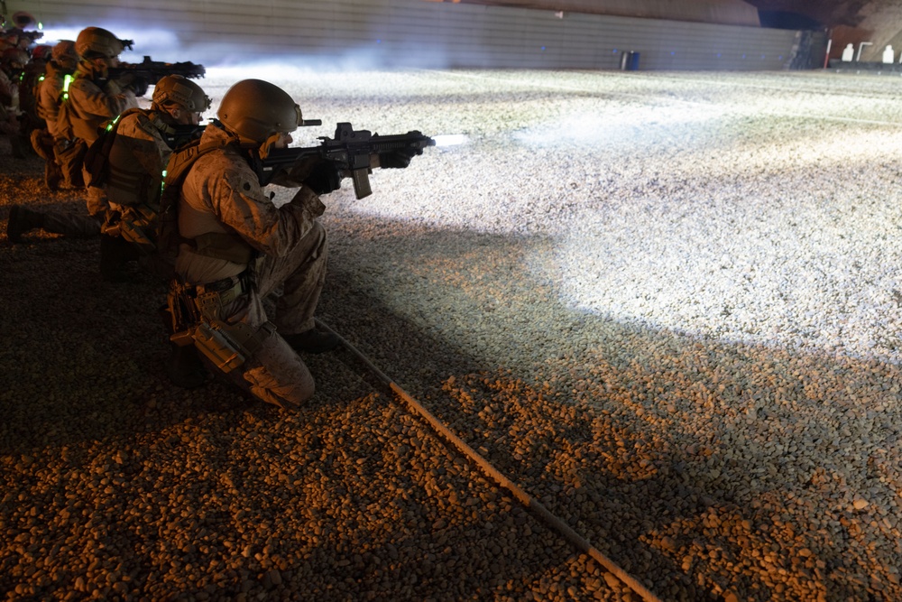 French Service Member attends the Marine Corps Security Forces Regiment Close Quarters Battle Course