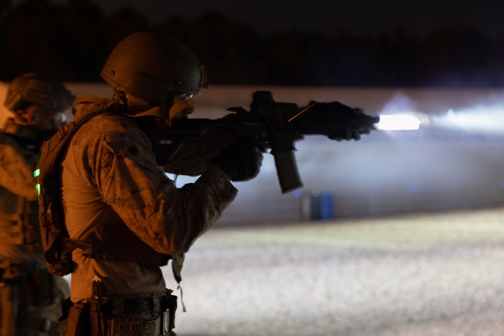 French Service Member attends the Marine Corps Security Forces Regiment Close Quarters Battle Course