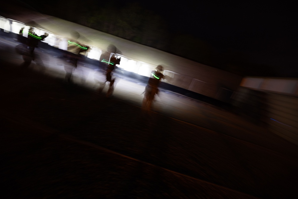 French Service Member attends the Marine Corps Security Forces Regiment Close Quarters Battle Course