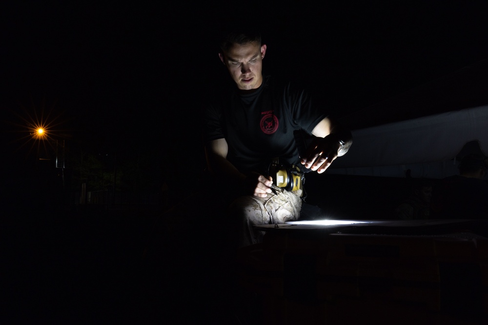 French Service Member attends the Marine Corps Security Forces Regiment Close Quarters Battle Course