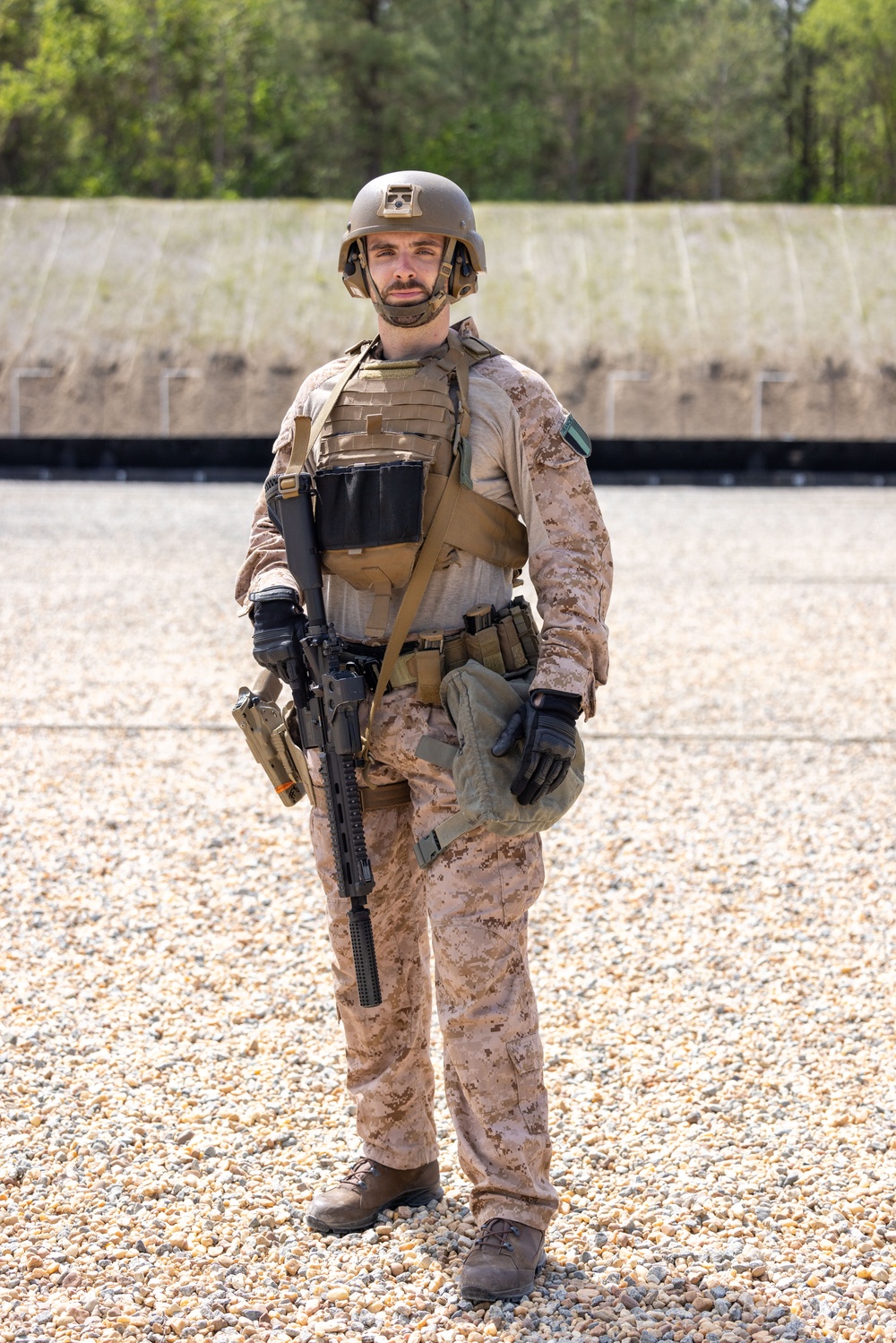 French Service Member attends the Marine Corps Security Forces Regiment Close Quarters Battle Course