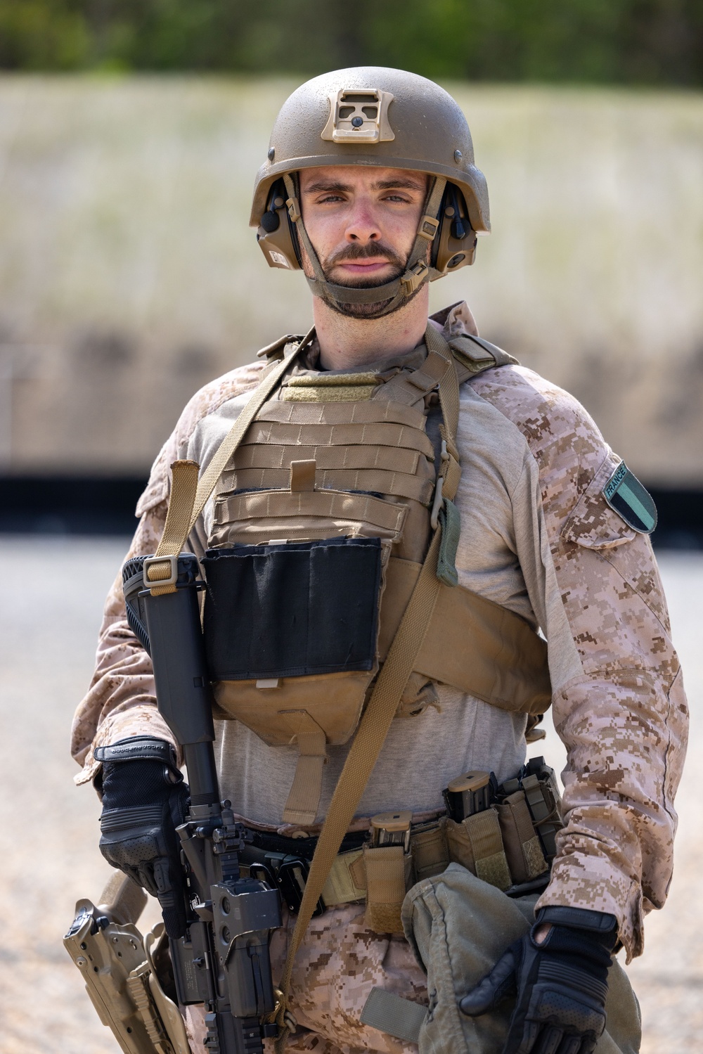 French Service Member attends the Marine Corps Security Forces Regiment Close Quarters Battle Course