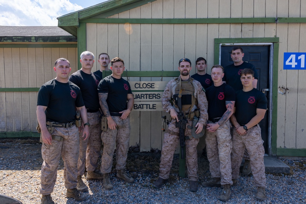 French Service Member attends the Marine Corps Security Forces Regiment Close Quarters Battle Course