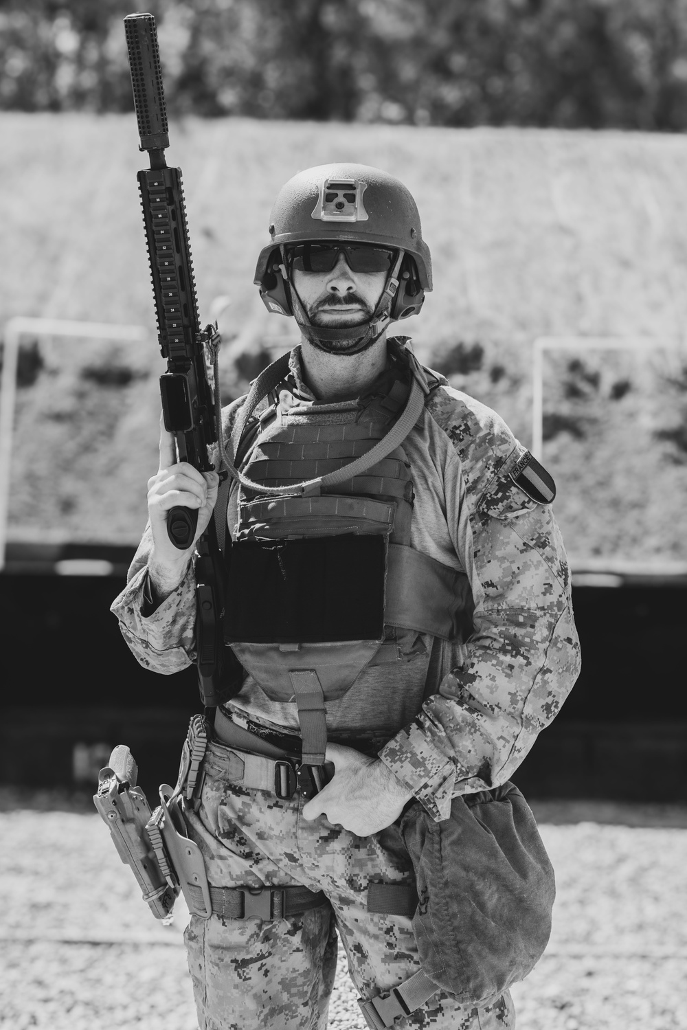 French Service Member attends the Marine Corps Security Forces Regiment Close Quarters Battle Course